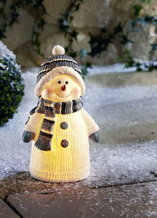 Sneeuwpop, handbeschilderd, met LED-verlichting
