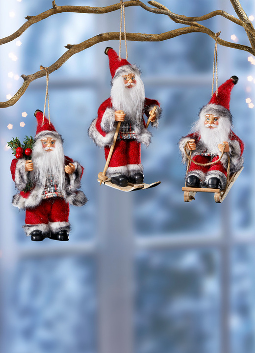 - Weihnachtsmänner, 3er-Set, in Farbe ROT-GRAU-SCHWARZ Ansicht 1