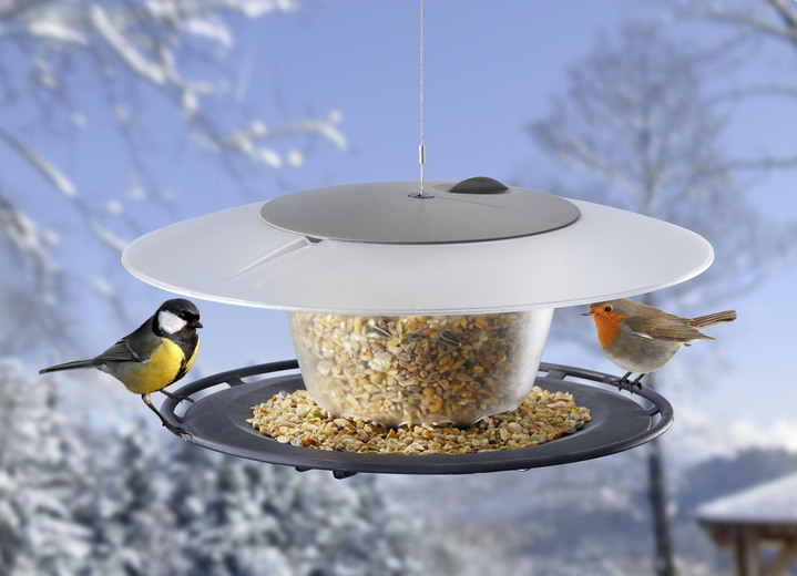 Wintertuin - Voerhuis Rond, in Farbe GRIJS