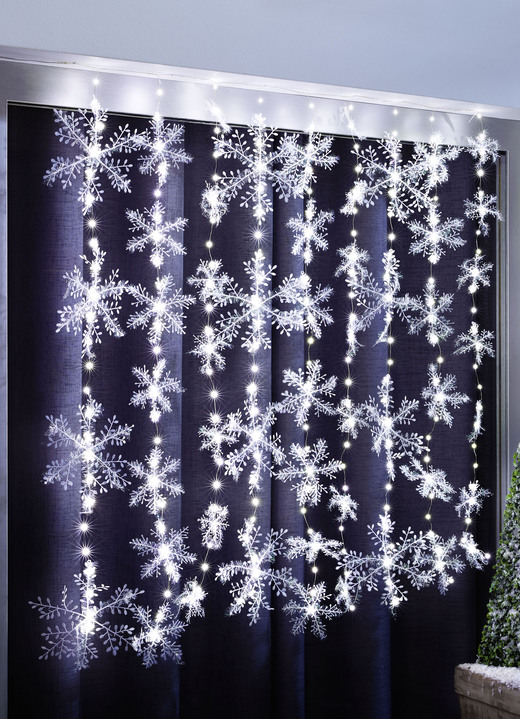 Weihnachten - LED-Vorhang Schneeflocke, in Farbe WEISS