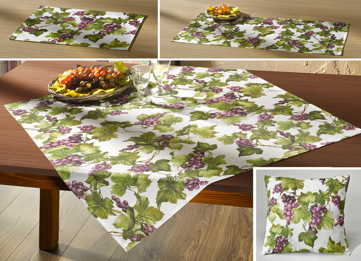 SALE % - Wohn-Accessoires mit stimmungsvollem Weinlaub, in Größe 140 (Läufer, 40x 90 cm) bis 404 (Kissenbezug, 40x 40 cm), in Farbe BUNT
