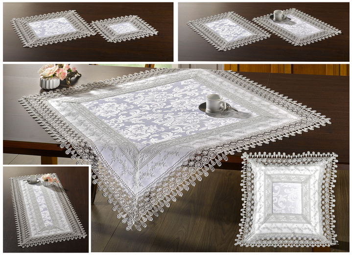 Tafellakens - Klassieke tafel- en kamerdecoratie, in Größe 101 (2 x placemats, 35 x 50 cm) bis 404 (Kussensloop, 40 x 40 cm), in Farbe SEKT
