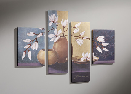 Foto's met magnolia's, 4 stuks