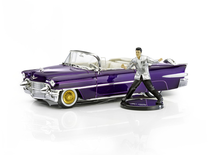 Collectors item - Cadillac 1956 Elvis Presley met Elvis verzamelfiguur, in Farbe PAARS