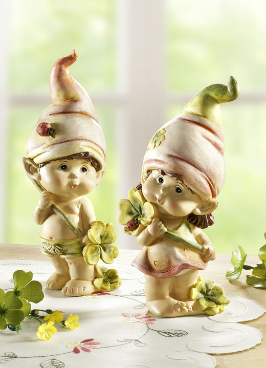 Beeldjes - Schattige lentekinderen, set van 2, in Farbe MULTICOLOR
