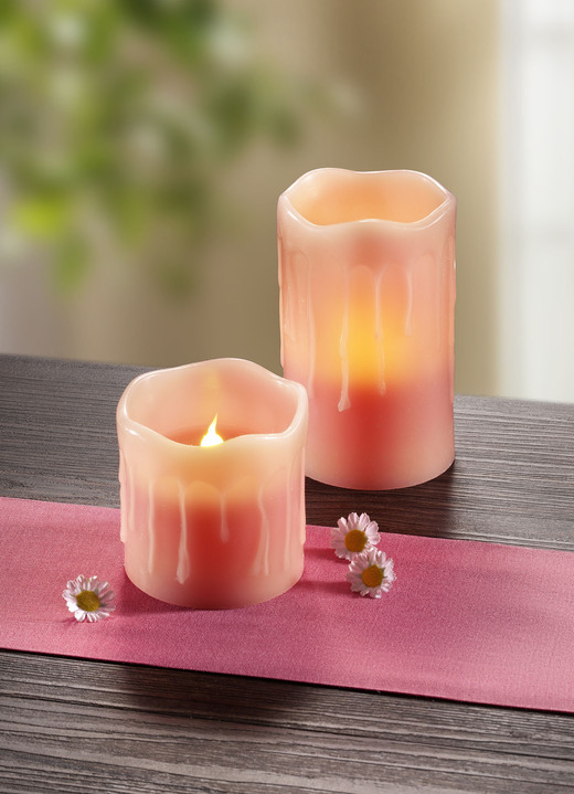 Woonaccessoires - LED echte waxzers met geur, in Farbe ROZE, in Ausführung Set van 4, rosé met rozengeur Ansicht 1