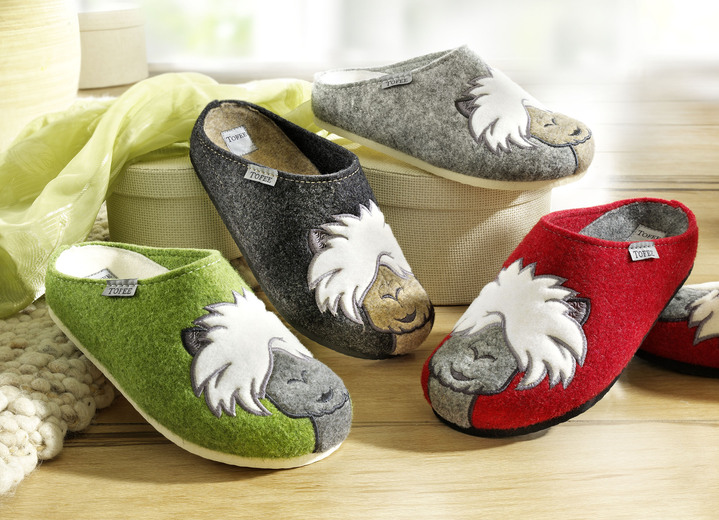 Huisschoenen - Slippers met anatomisch gevormd voetbed, in Größe 036 bis 042, in Farbe ANTRACIET