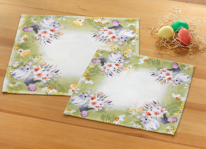 - Stimmungsvolle Wohn-Accessoires, in Größe 101 (Loper, 40 x 90 cm) bis 404 (Kussensloop, 40 x 40 cm), in Farbe GRÜN-BUNT