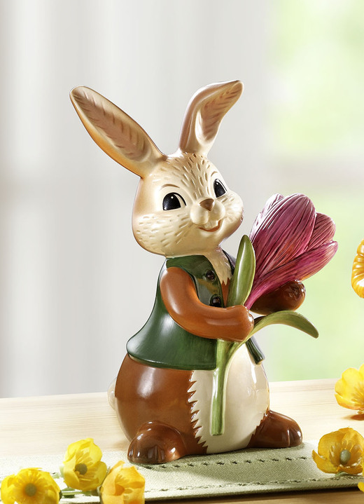 - Goebel konijnen met bloemen gemaakt van fijn steengoed, in Farbe MULTICOLOR, in Ausführung Haas met krokus
