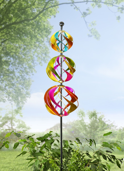 Tuindecoraties - Wind chiming trio gemaakt van metaal, in Farbe MULTICOLOR