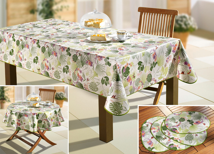 Tafellakens - Easy-care oliedoek tafelkleed, in Größe 108 (Middenkleed, 80 x 80 cm) bis 200 (placemat, 4-delig, 47 x 34 cm), in Farbe MULTICOLOR