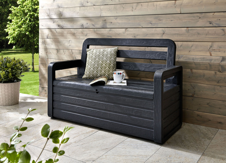 Tuin - Borstbank in mooie houtlook, in Farbe ANTRACIET Ansicht 1