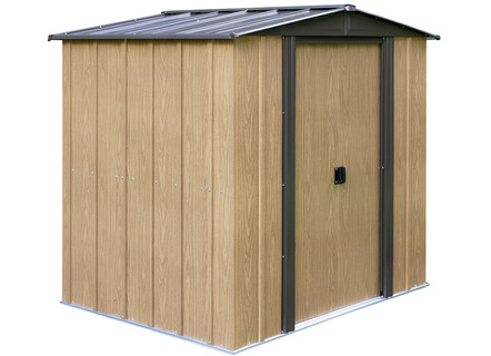 Metalen apparatuur huis in hout look
