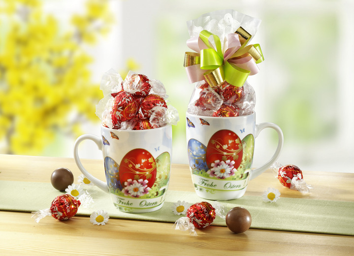 Pasen - Porseleinen beker met Lindor balletjes, in Farbe