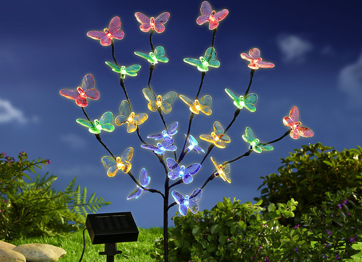 Tuindecoraties - Kleurrijke vlinderstruik met LEIDENE verlichting, in Farbe ZWART