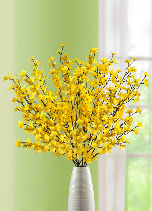 Kunst- & textielplanten - Bedrieglijk echt lijkende forsythia takken, set van 5, in Farbe  Ansicht 1