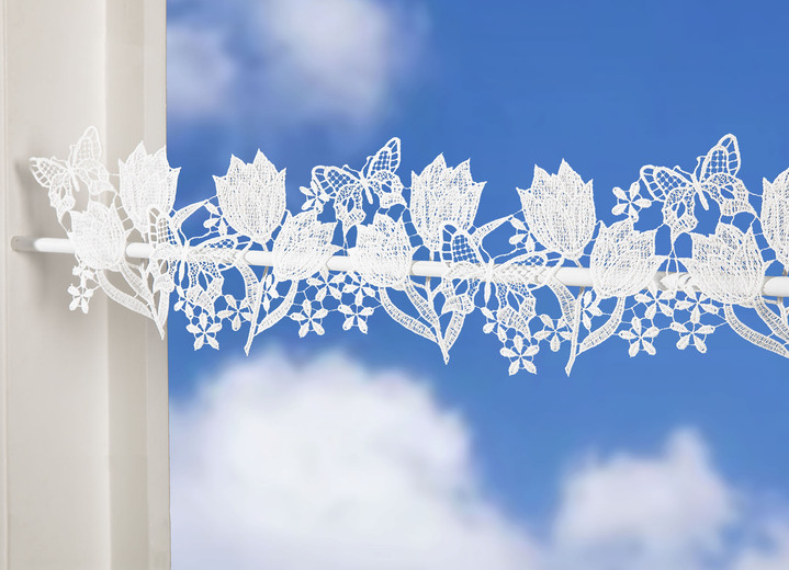 Klassiek - Hoogwaardige paaldecoratie met tulpenmotief, in Größe 628 (H14xB 44 cm) bis 684 (H14xB154 cm), in Farbe WIT Ansicht 1