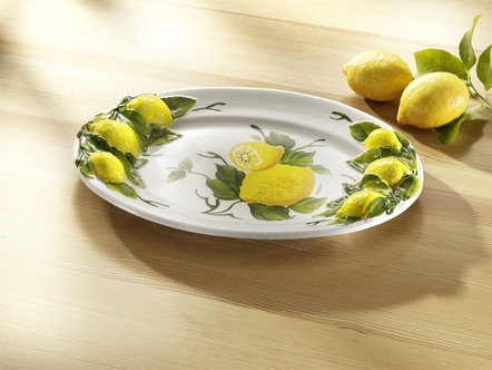 Schotel met citroenen 3D reliëf decor