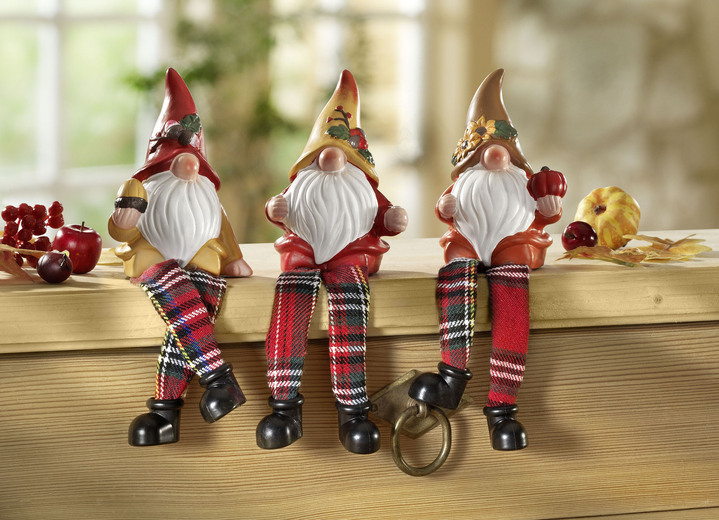 Woonaccessoires - Randkruk, set van 3, in Farbe ROOD-WIT