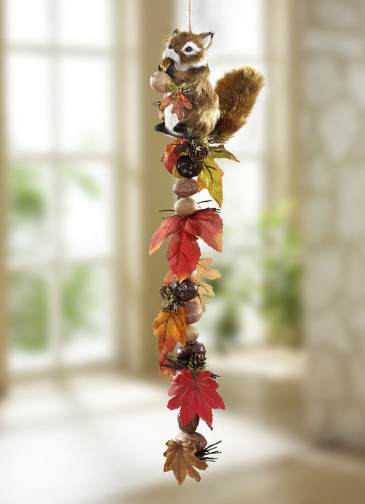 Woonaccessoires - Decoratieve hanger met eekhoorns, in Farbe BRUIN-ORANJE