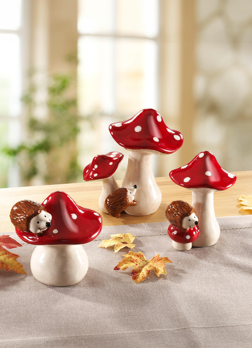 - Champignons met egel set van 3, in Farbe ROOD-WIT Ansicht 1