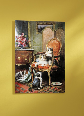 Beeld met twee zittende katten