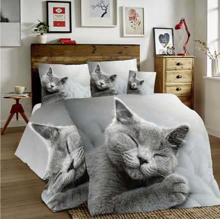 Beddengoedset met kattenmotief