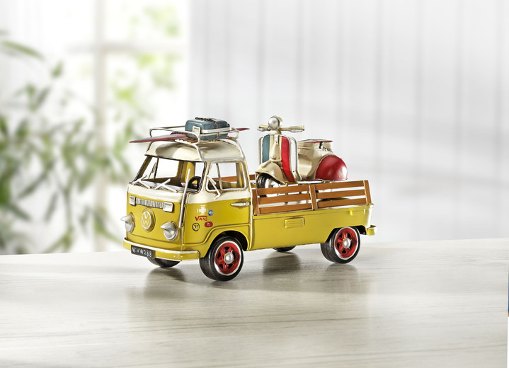 Collectors item - VW Bus T2 met scooter, in Farbe GEEL-WIT