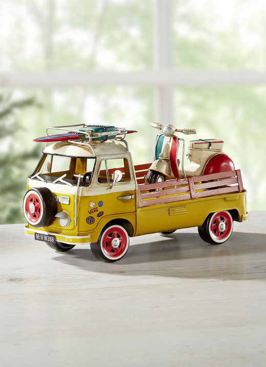Collectors item - VW Bus T2 met scooter, in Farbe GEEL-WIT