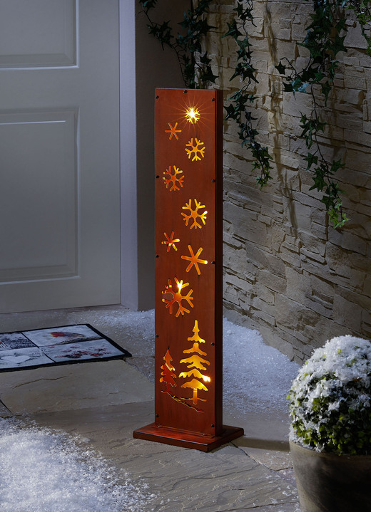 Wintertuin - LED-stele van metaal, in Farbe BRUIN