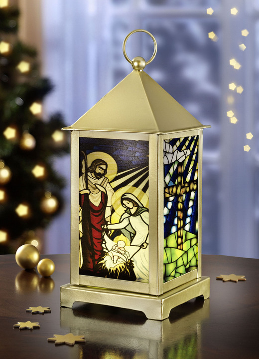 Kerstmis - Verlichte lantaarn, in Farbe MULTICOLOR