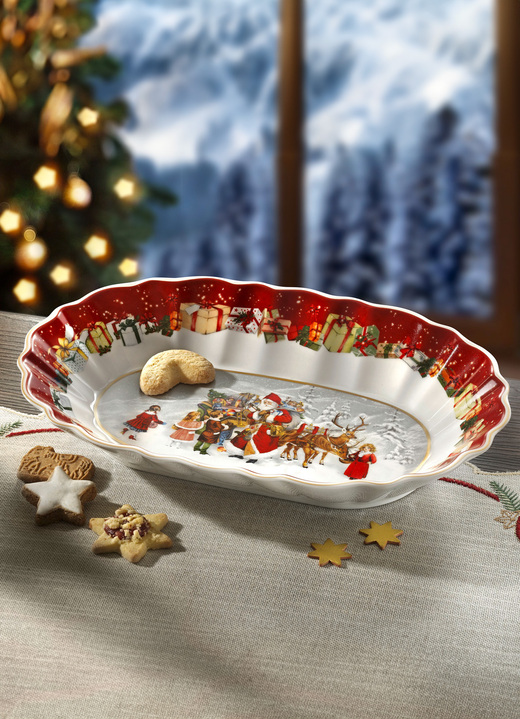 Villeroy & Boch - Mooie ovale schaal, in Farbe WIT-ROOD Ansicht 1