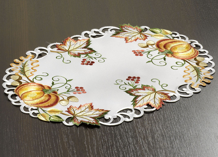 Tafellakens - Tafel- en kamerdecoratie met herfstmotieven, in Größe 101 (Kleedje, 35 x 50 cm) bis 404 (Kussensloop, 40 x 40 cm), in Farbe SECT-MEERKLEURIG Ansicht 1