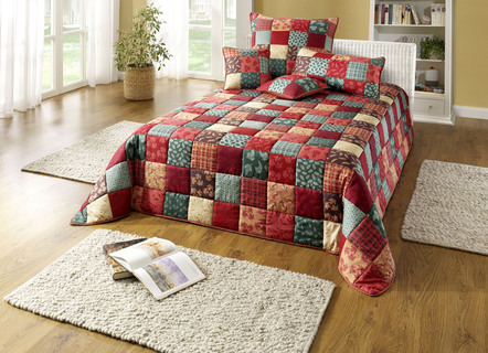 Sprei en kussenslopen in patchwork look