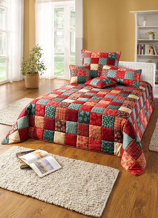 Sprei en kussenslopen in patchwork-look