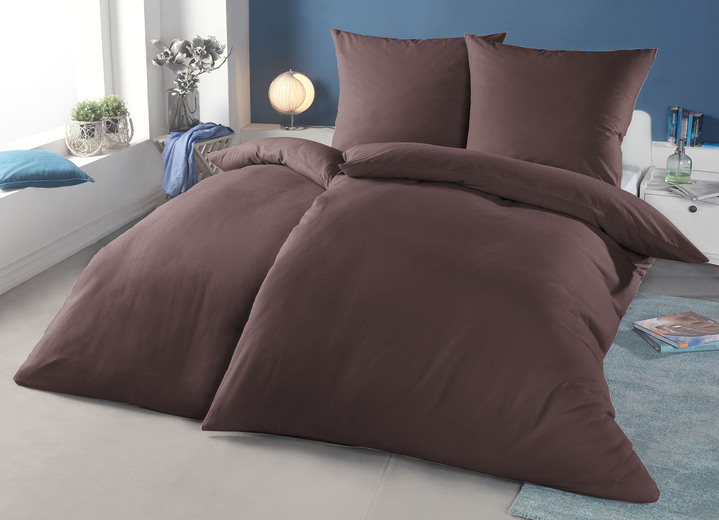 Beddengoed - Beaverteen beddengoedset met ritssluiting, in Größe 111 (40 x 80 cm + 135 x 200 cm) bis 115 (80 x 80 cm + 155 x 220 cm), in Farbe BRUIN Ansicht 1