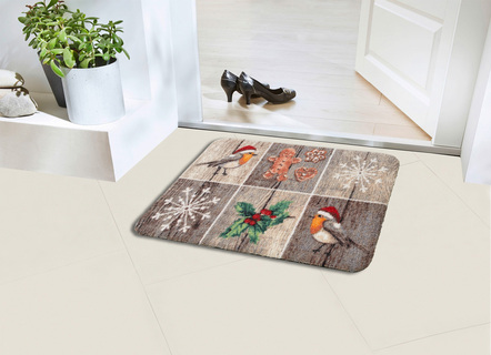 Deurmat patchwork met antislip latex achterkant