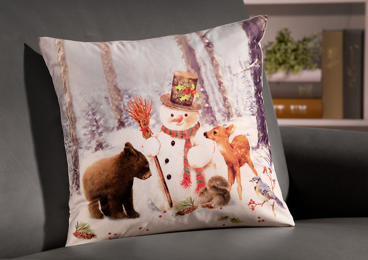 - Kussensloop “Sneeuwpop met dieren”, in Farbe MULTICOLOR