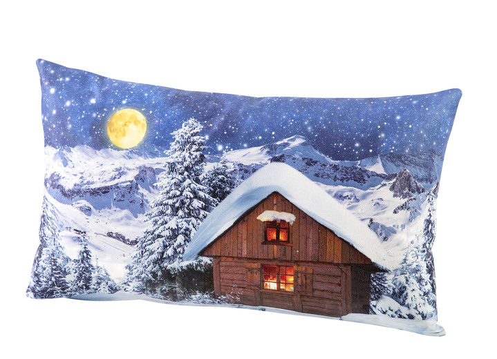 Decoratiekussens & slopen - Wintercabine kussensloop met ritssluiting, in Größe 900 (30 x 50 cm) bis 905 (40 x 40 cm), in Farbe BLAUW Ansicht 1