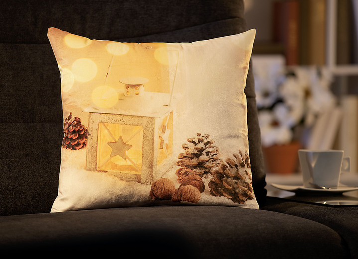 Kerstdecoraties - Kussensloop lantaarn met rits, in Farbe NATUREL