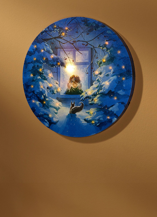 - LED-canvasfoto op batterijen, in Farbe BLAUW-GEEL-GROEN Ansicht 1