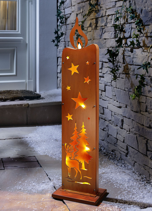 - Decoratieve stelekaars van staal, in Farbe ROEST