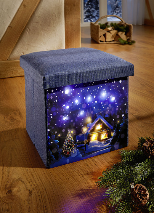 - LED-zitkubus met kerst-LED-verlichting, in Farbe BLAUW