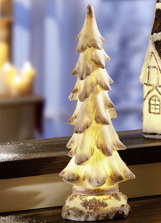 Kerstmis - Verlichte decoratieve figuren gemaakt van polyresin, in Farbe WIT, in Ausführung Kerstboom Ansicht 1