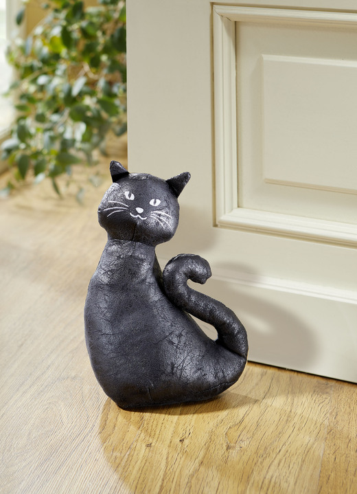 Woonaccessoires - Deurstopper in de vorm van een kat, in Farbe ZWART Ansicht 1
