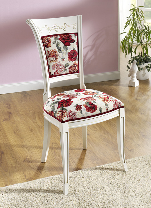 Stoelen & zitbanken - Hoogwaardige stoel gemaakt van massief beukenhout, in Farbe WIT-ROOD Ansicht 1