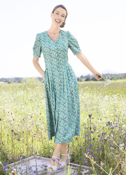 Rose Dirndl - Landhuisjurk met bloemdessin, in Größe 018 bis 054, in Farbe JADE-GROEN-MULTICOLOR