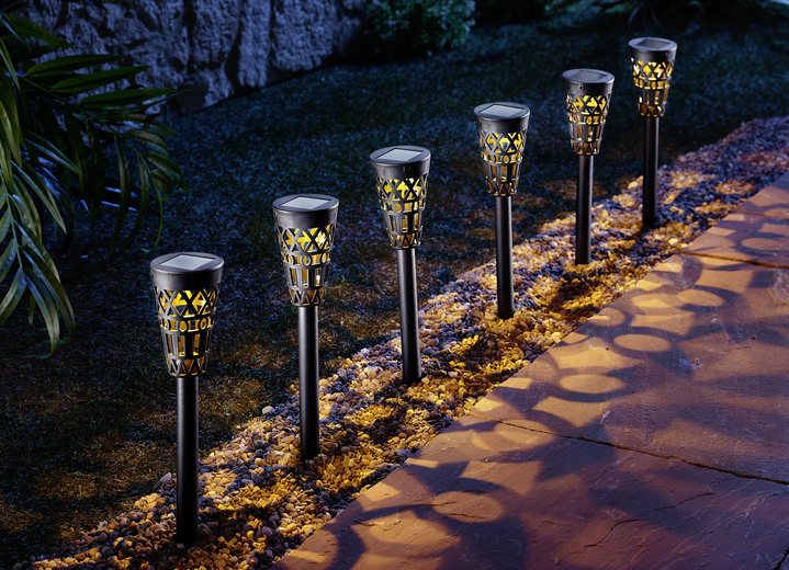Tuinverlichting - Tuinsteker op zonne-energie, set van 5, in Farbe ZWART Ansicht 1