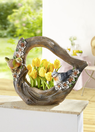 Plantenschaal hart in houtlook