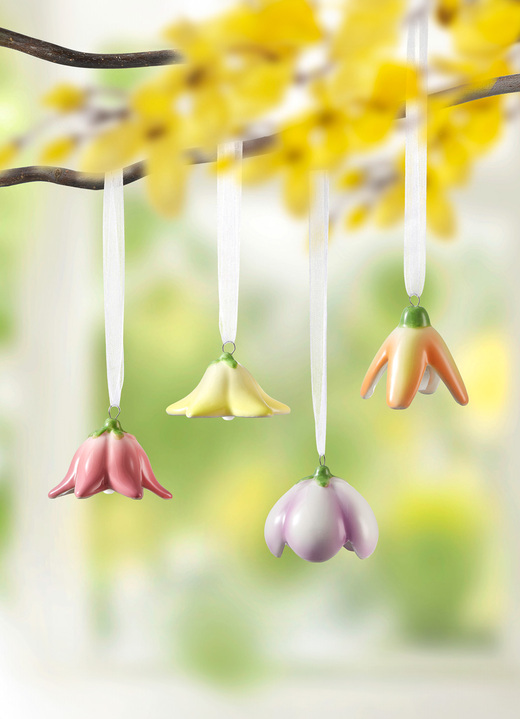 Pasen - Bloemklokken van keramiek, set van 4, in Farbe MULTICOLOR